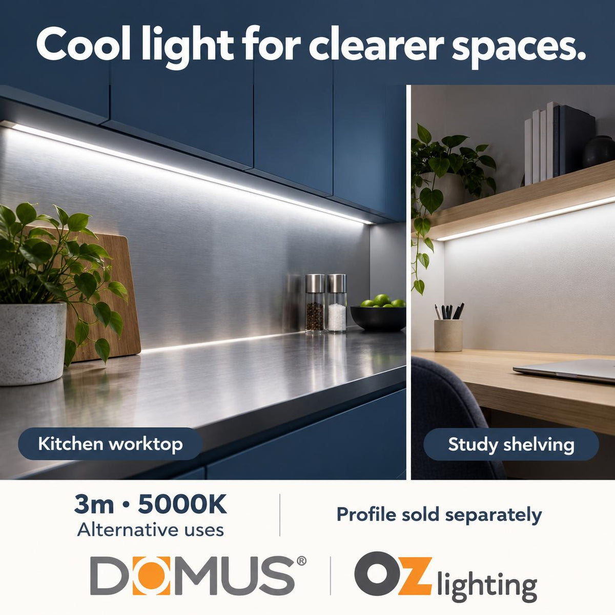 Domus PLEX 3 Metre 10W/m Cool White Strip and Driver Bundle-Domus Lighting-Ozlighting.com.au