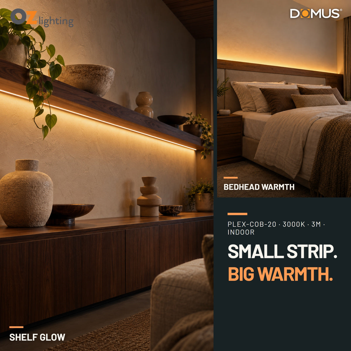 Domus PLEX 3 Metre 20W/m Warm White Strip and Driver Bundle-Domus Lighting-Ozlighting.com.au
