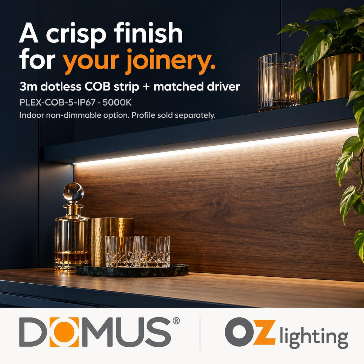 Domus PLEX 3 Metre 5W/m Cool White Outdoor Strip and Driver Bundle-Domus Lighting-Ozlighting.com.au