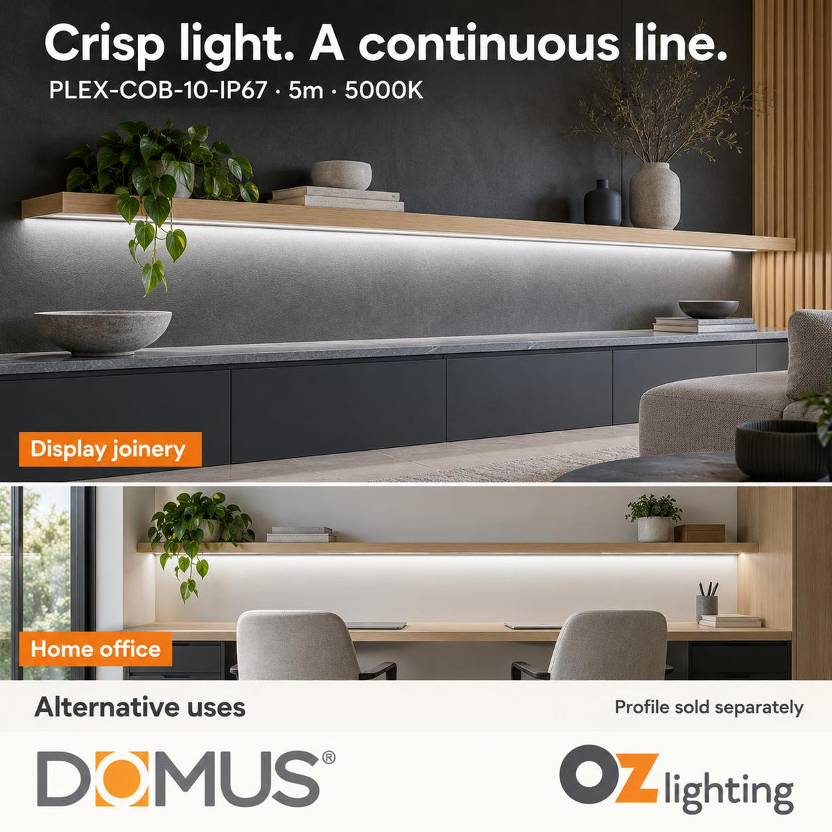 Domus PLEX 5 Metre 10W/m Cool White Outdoor Strip and Driver Bundle-Domus Lighting-Ozlighting.com.au