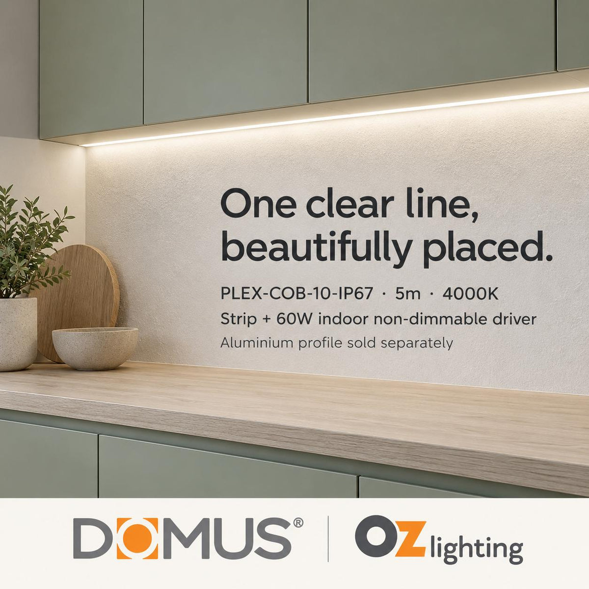 Domus PLEX 5 Metre 10W/m Neutral White Outdoor Strip and Driver Bundle-Domus Lighting-Ozlighting.com.au