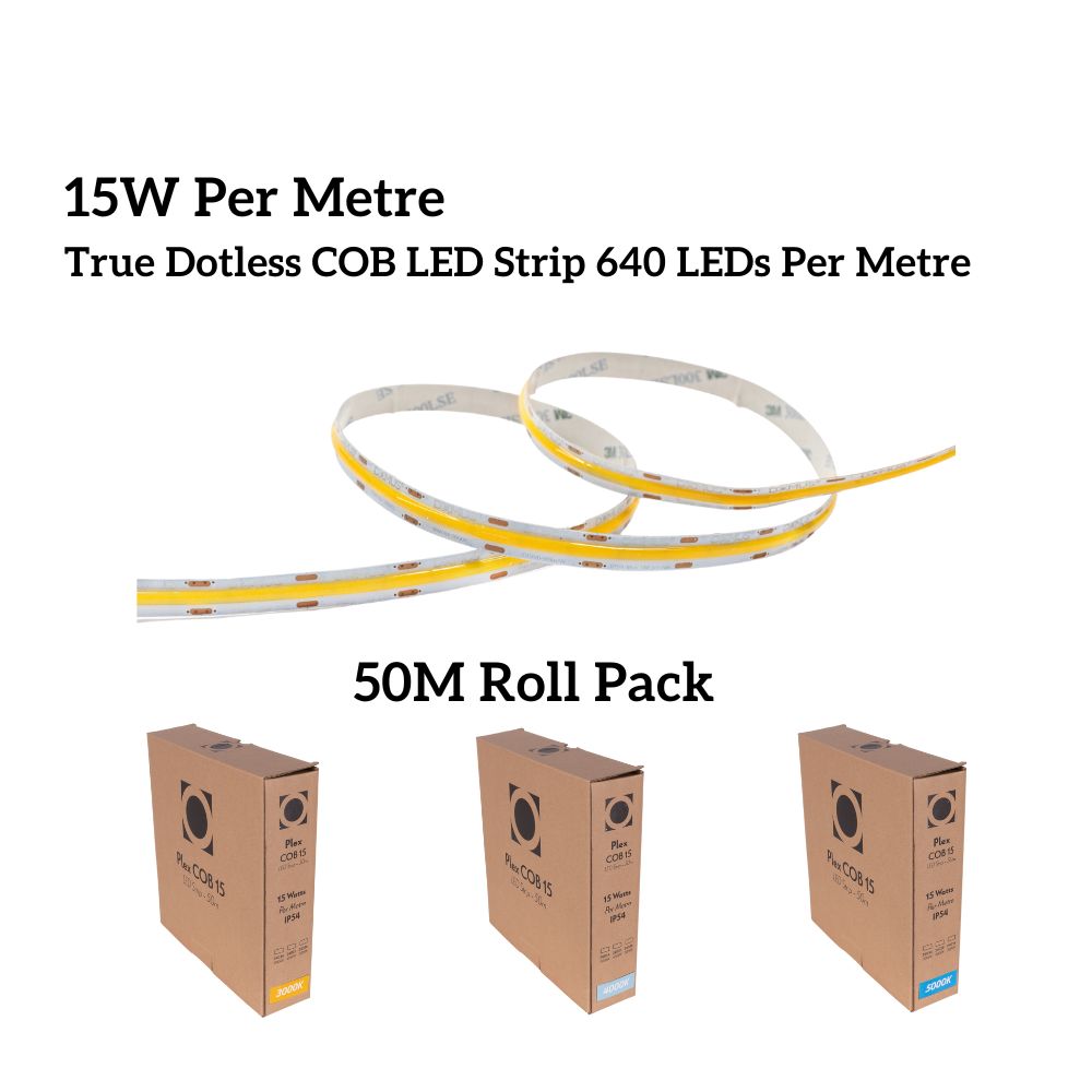 Domus PLEX-COB-15-50M LED Strip - 15W, 24V, 50m Roll Pack, Per Metre, IP54, Dotless - DRIVER REQUIRED-Domus Lighting-Ozlighting.com.au
