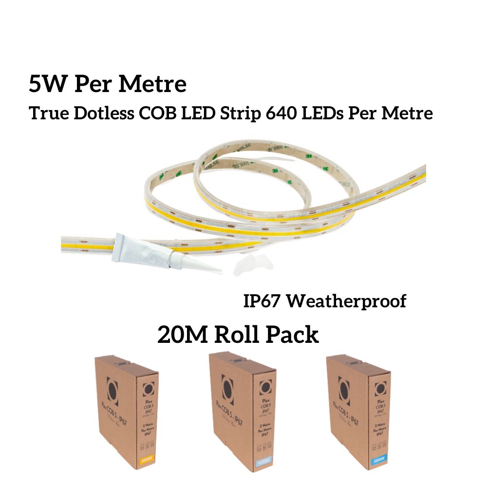 Domus PLEX-COB-5-IP67-20M LED Strip - 5W, 24V, 20m Roll Pack, Per Metre, IP67, Dotless - DRIVER REQUIRED-Domus Lighting-Ozlighting.com.au