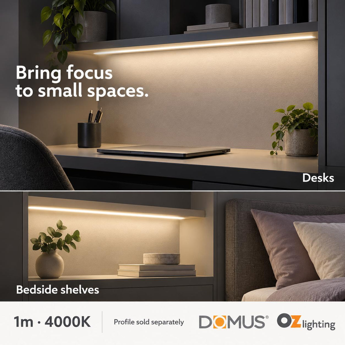 Domus PLEX Ultra 1 Metre 10W/m Neutral White Strip and Driver Bundle-Domus Lighting-Ozlighting.com.au