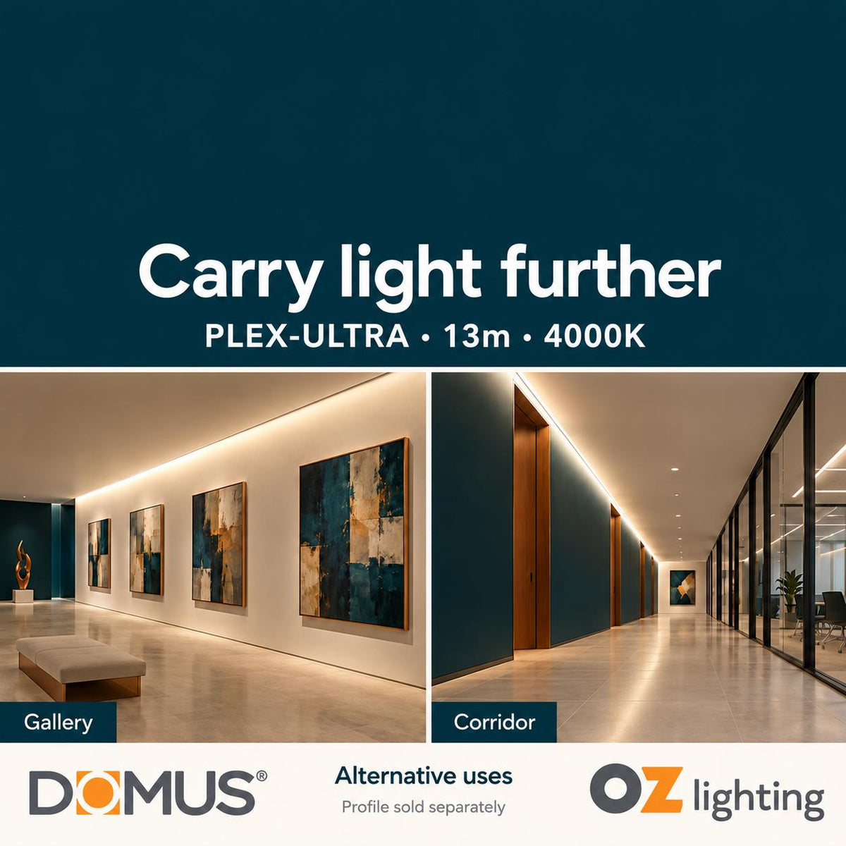 Domus PLEX Ultra 13 Metre 10W/m Neutral White Strip and Driver Bundle-Domus Lighting-Ozlighting.com.au