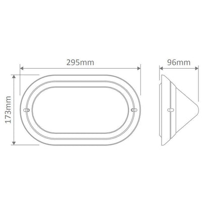 Domus POLYRING-LGE-EYE - Oval Large Eyelid Fascia Polycarbonate Wall Light IP65 White-Domus Lighting-Ozlighting.com.au