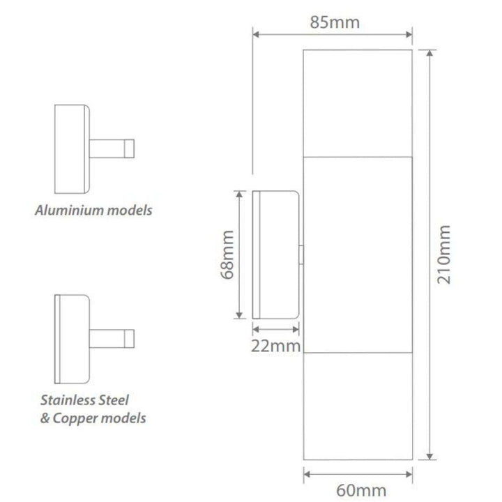 Domus SHADOW-2WB - 2 x 6W 3-CCT 12V MR16 Up/Down Exterior LED Wall Light IP65 DRIVER REQUIRED-Domus Lighting-Ozlighting.com.au