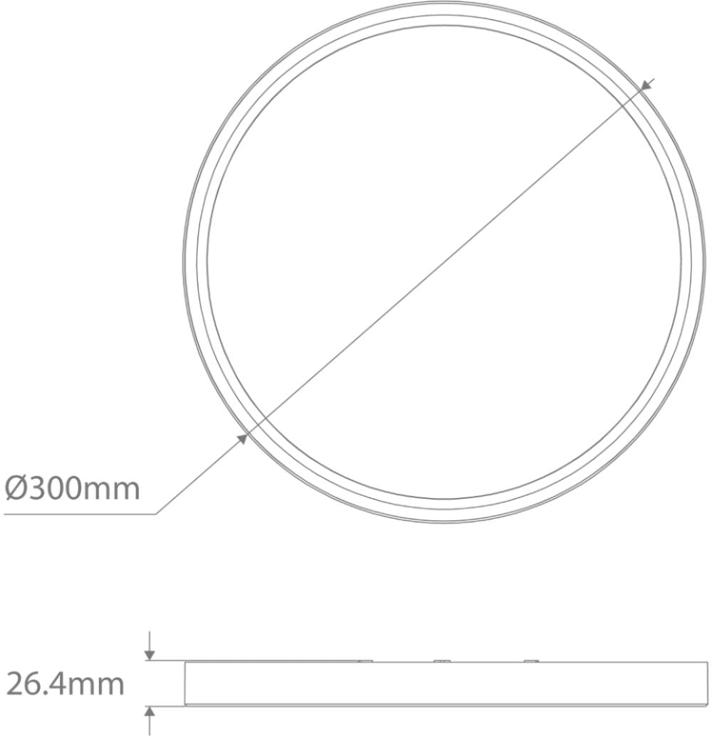 Domus SLENDA ROUND - 300mm 12/18W LED Oyster Ceiling Light (Switchable)-Domus Lighting-Ozlighting.com.au