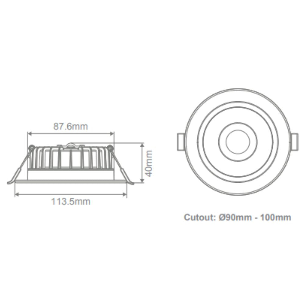 Domus SWAP-8-STEP LED Downlight - 8W, Tri-Colour, Dimmable, Deepset-Domus Lighting-Ozlighting.com.au