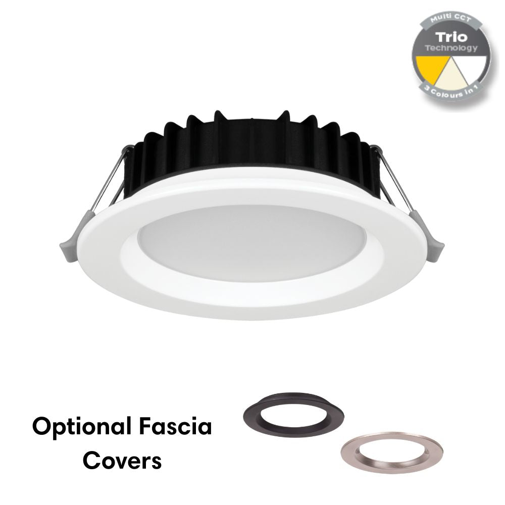 Domus TACK-8 LED Downlight - 8W, Tri-Colour, Dimmable, IP44, Deep Face-Domus Lighting-Ozlighting.com.au