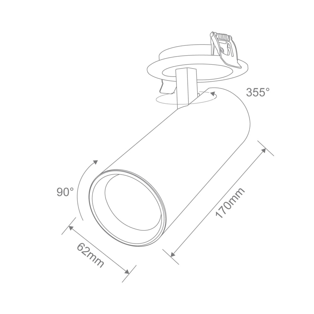 Domus THOR-PRO-15 - 15W LED Recessed Track Light-Domus Lighting-Ozlighting.com.au