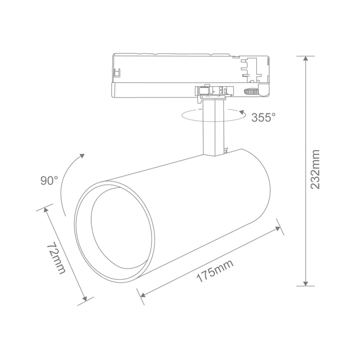 Domus THOR-PRO-23 - 23W Track Light-Domus Lighting-Ozlighting.com.au