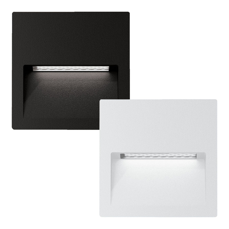 Domus ZAC-PRO-5-SQR -240V AC 5W LED Tri-Colour Square Recessed LED Wall Light IP65-Domus Lighting-Ozlighting.com.au