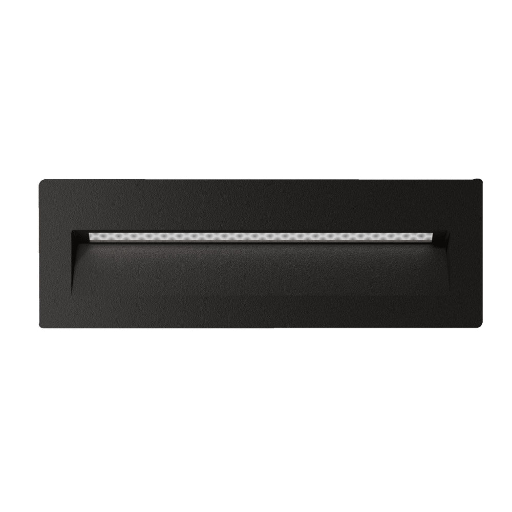 Domus ZAC-PRO-8 - 240V AC 8W LED Tri-Colour Rectangle Recessed LED Wall Light IP65-Domus Lighting-Ozlighting.com.au