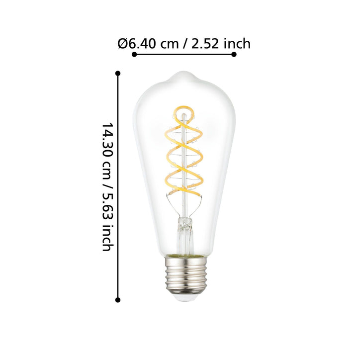 Eglo - 7W ST64 LED Spiral Globe - 1 x E27-Eglo-Ozlighting.com.au