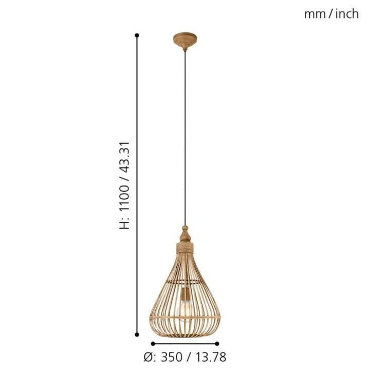 Eglo AMSFIELD - 1 Light Pendant-Eglo-Ozlighting.com.au