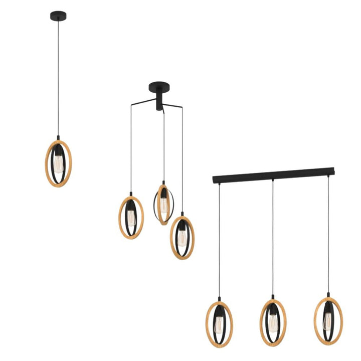 Eglo BASILDON - 1/3 Light Pendant-Eglo-Ozlighting.com.au