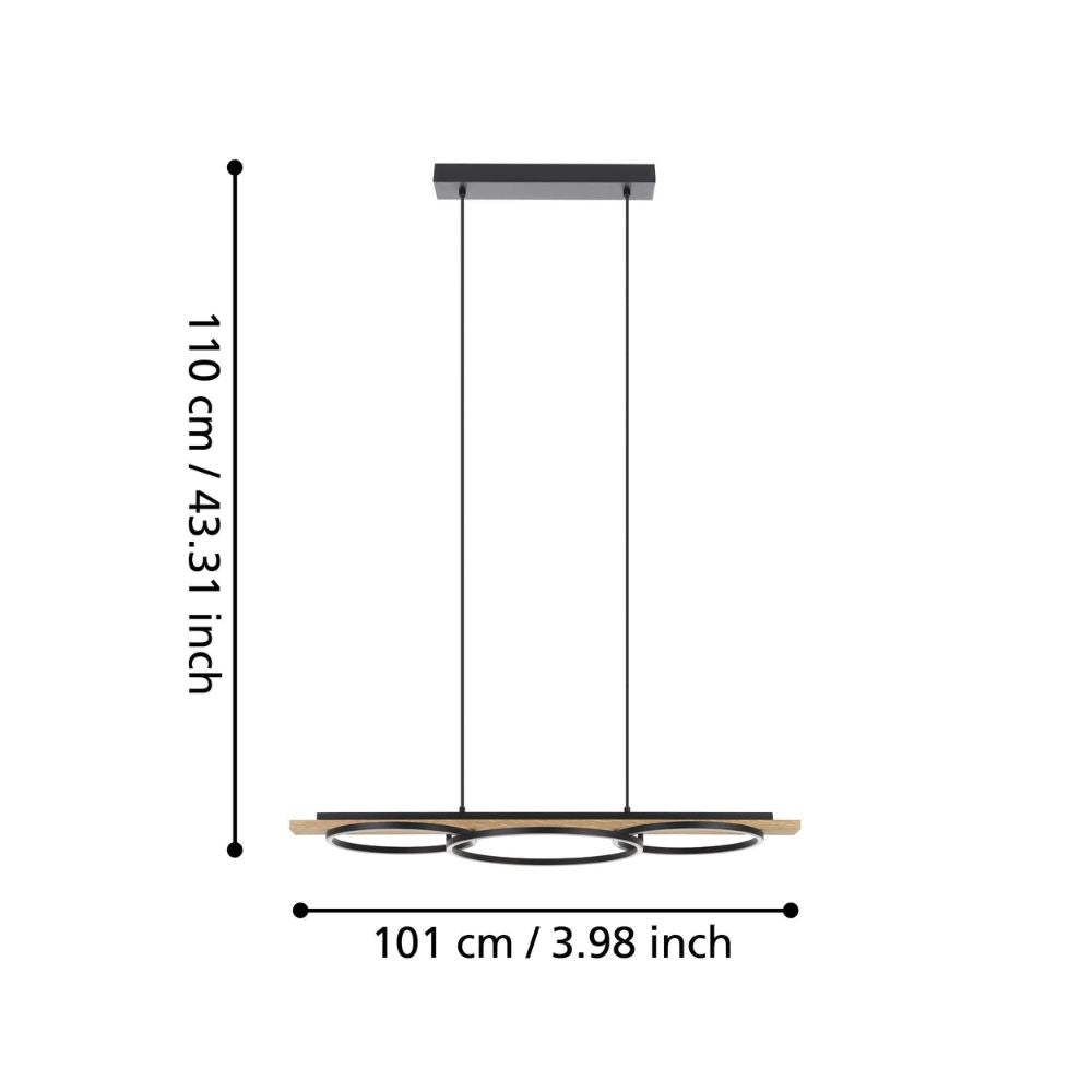 Eglo BOYAL - 3 Light Suspended Ring Pendant-Eglo-Ozlighting.com.au