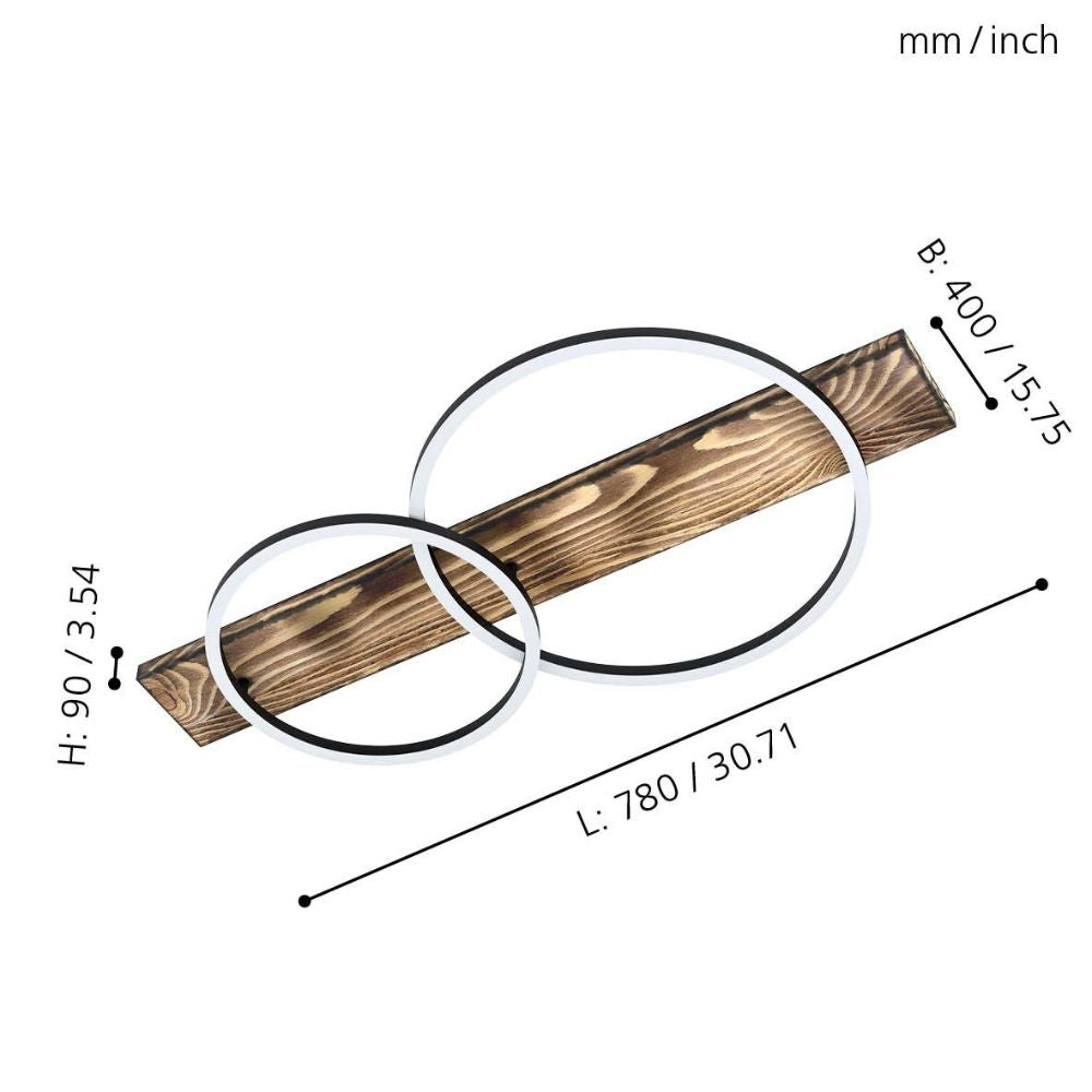 Eglo BOYAL Ceiling Light - 2 Light Ring-Eglo-Ozlighting.com.au
