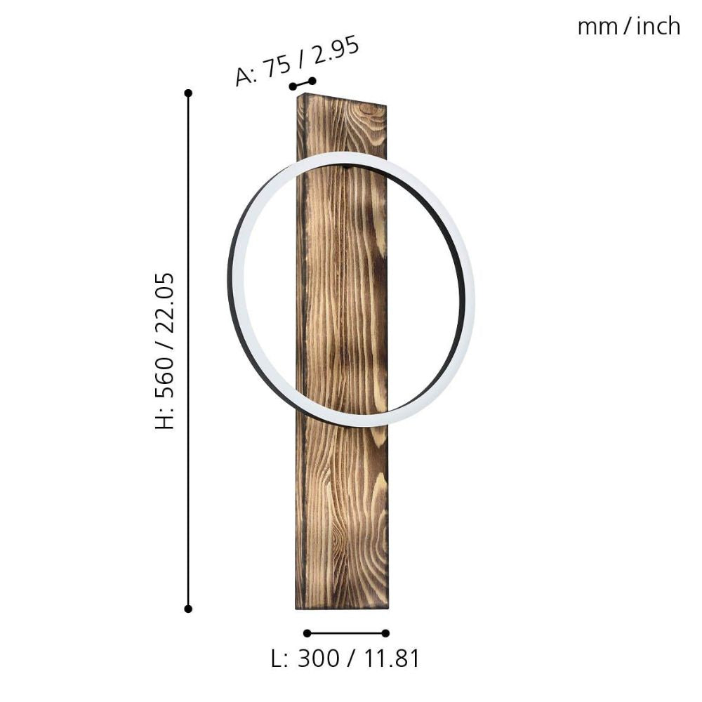 Eglo BOYAL Wall Light - 12W 1 Ring-Eglo-Ozlighting.com.au