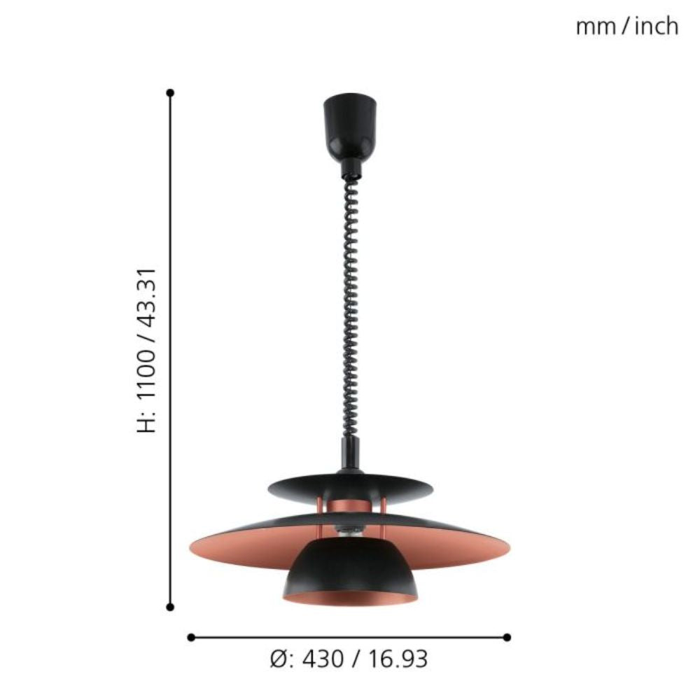Eglo BRENDA - 1 Light Pendant-Eglo-Ozlighting.com.au