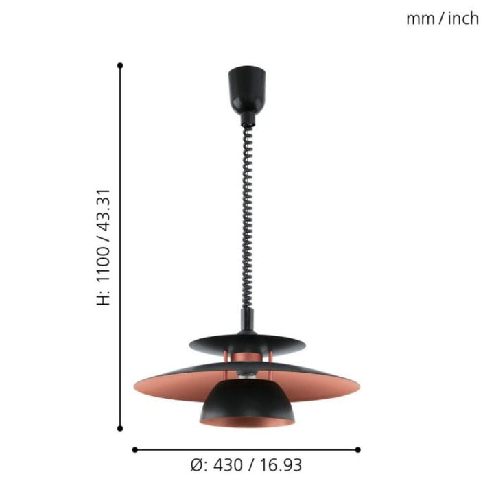 Eglo BRENDA - 1 Light Pendant-Eglo-Ozlighting.com.au