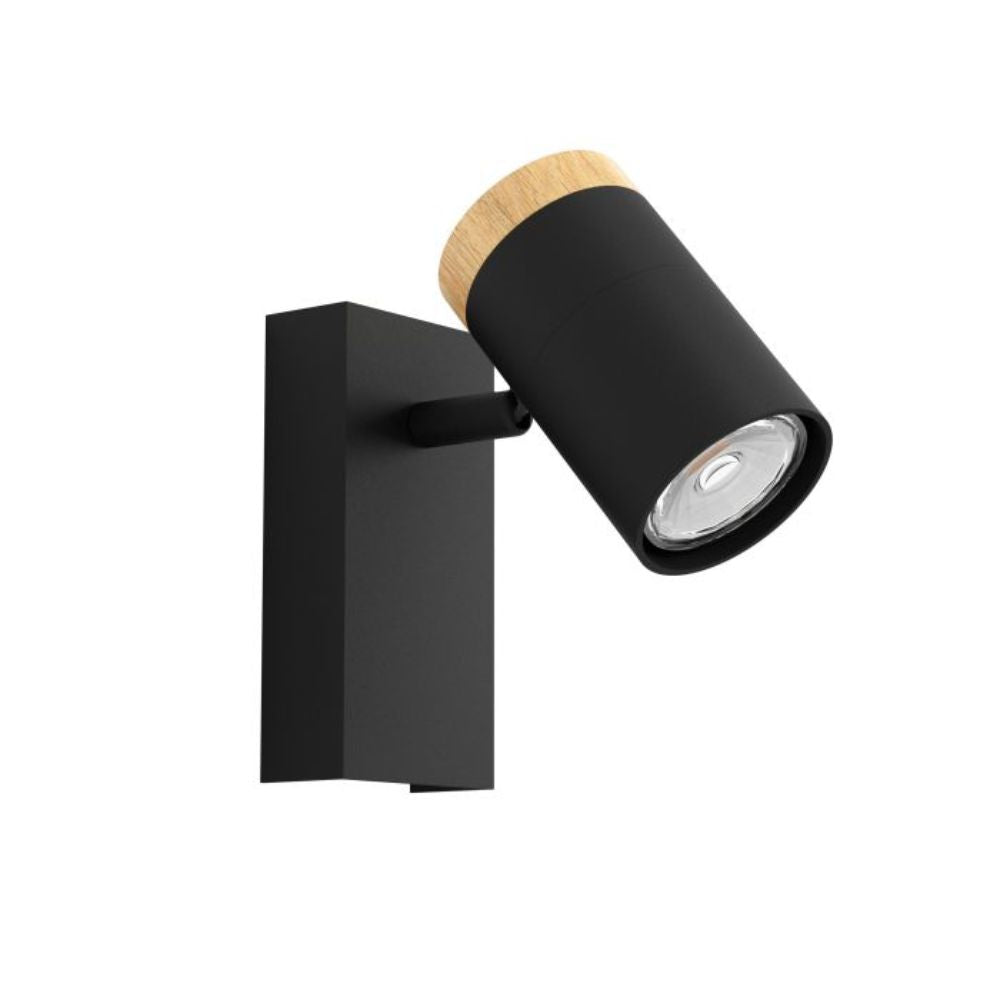 Eglo CARTAGENA - Indoor Steel and Wood GU10 LED Spotiight-Eglo-Ozlighting.com.au