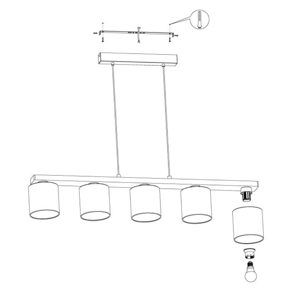 Eglo CASTRALVO - 5 Light Pendant-Eglo-Ozlighting.com.au