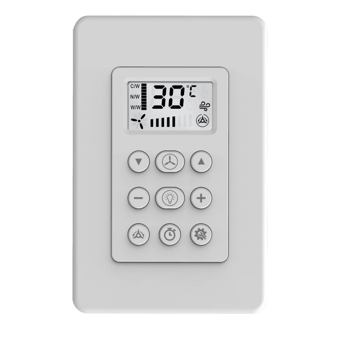 Eglo DC WALL CONTROL V2 - Mains Powered Fan Wall Controller in White-Eglo-Ozlighting.com.au