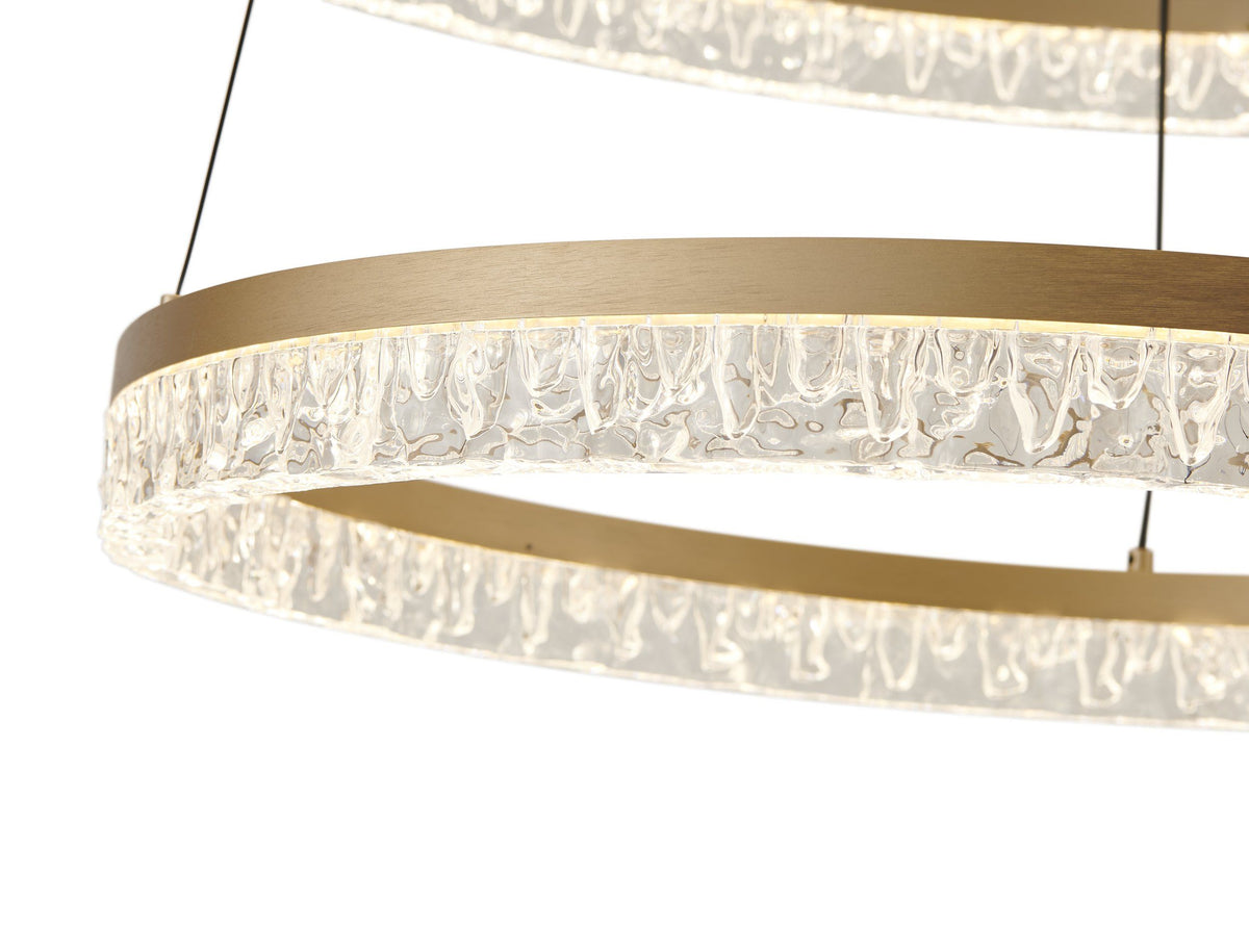 Eglo FLORENCIA LED Pendant - 1000mm Tiered Ring, Gold-Eglo-Ozlighting.com.au