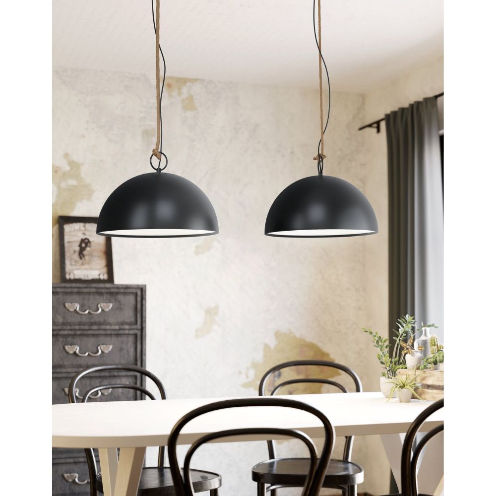 Eglo HODSOLL - 1/2 Steel Light Pendant-Eglo-Ozlighting.com.au