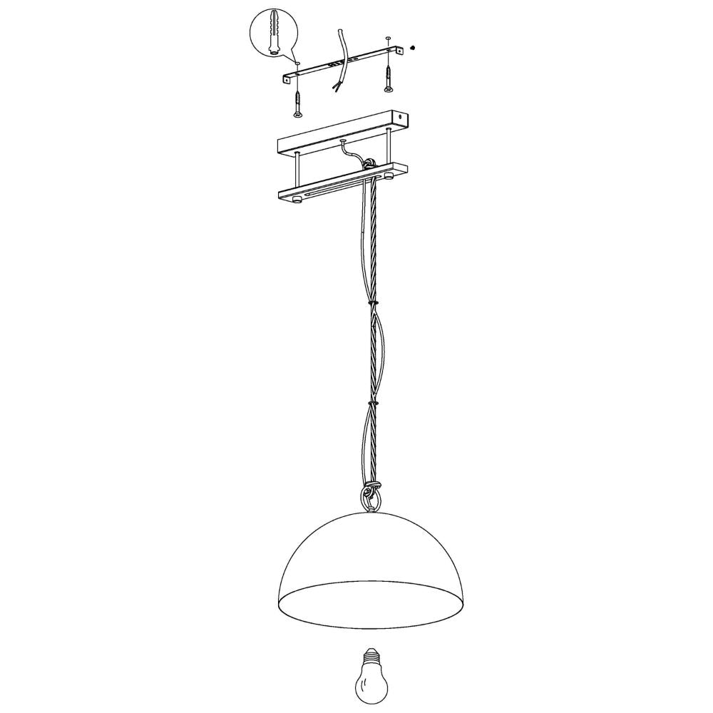 Eglo HODSOLL - 1/2 Steel Light Pendant-Eglo-Ozlighting.com.au