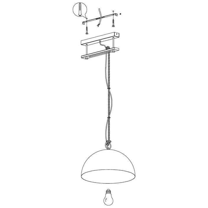 Eglo HODSOLL - 1/2 Steel Light Pendant-Eglo-Ozlighting.com.au
