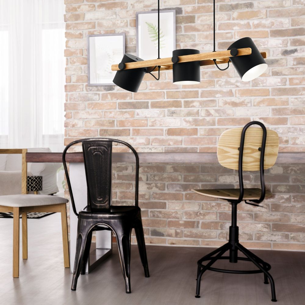 Eglo HORNWOOD Pendant - 3/4 Steel Light-Eglo-Ozlighting.com.au