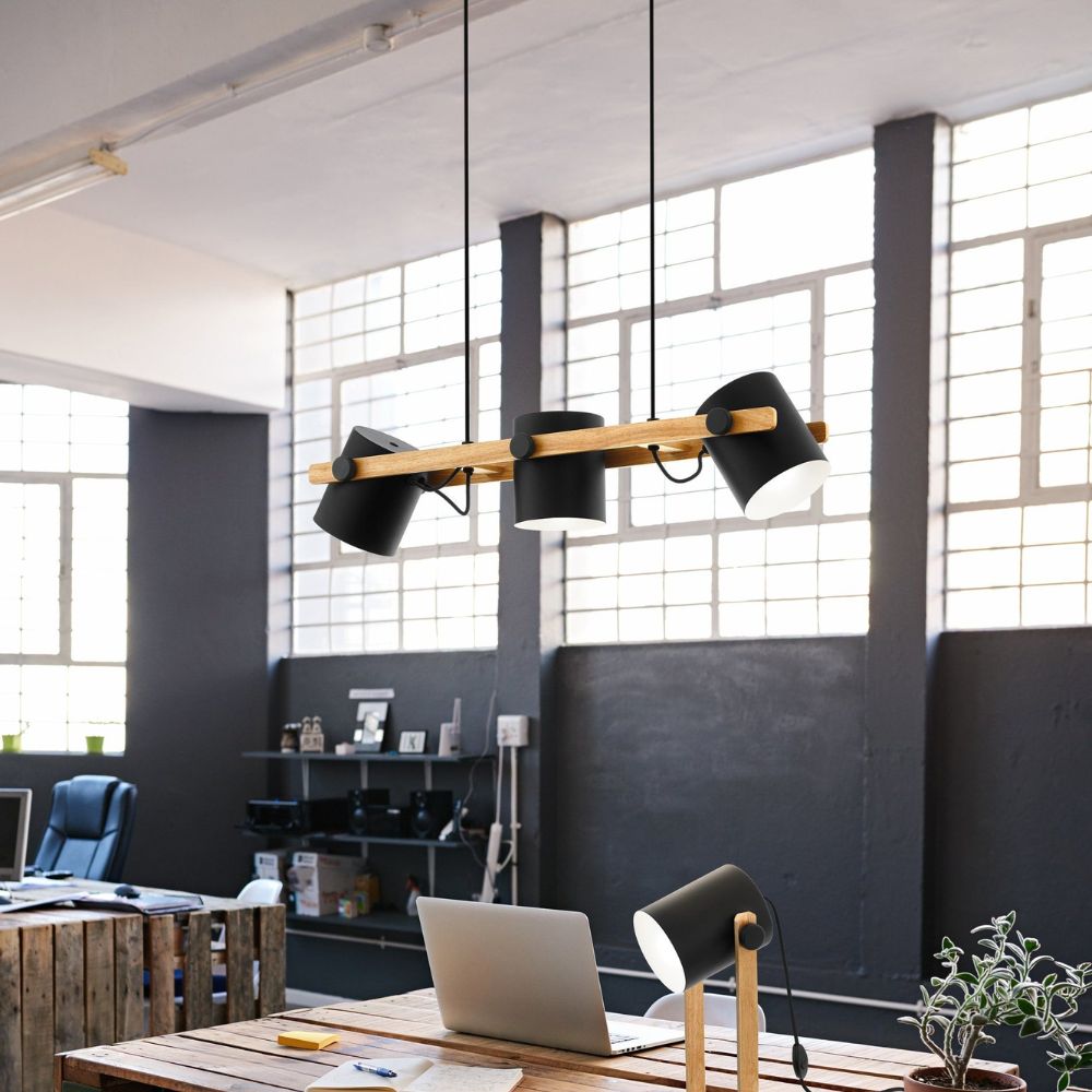 Eglo HORNWOOD Pendant - 3/4 Steel Light-Eglo-Ozlighting.com.au