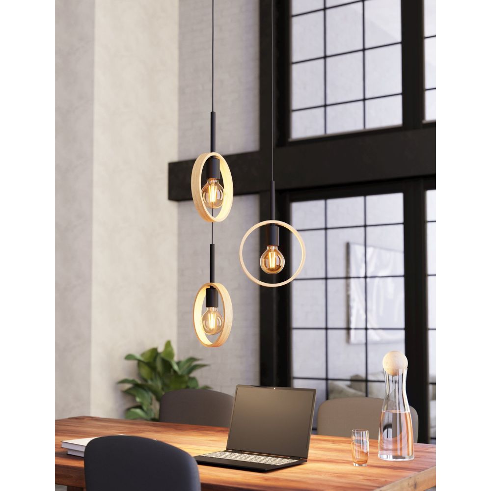 Eglo IPSDEN Pendant - 3/5 Light Steel-Eglo-Ozlighting.com.au