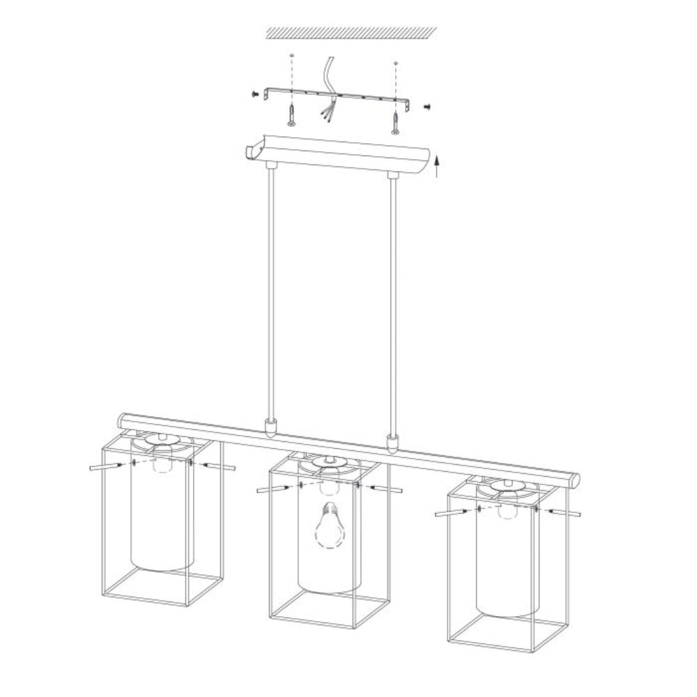 Eglo LONCINO - 1/3 Light Pendant-Eglo-Ozlighting.com.au