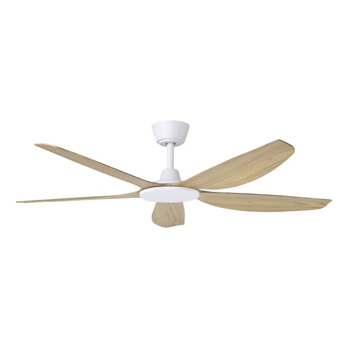 Eglo MIAMI - 52 Inch 45W DC Ceiling Fan in White Matt / Blackbutt-Eglo-Ozlighting.com.au