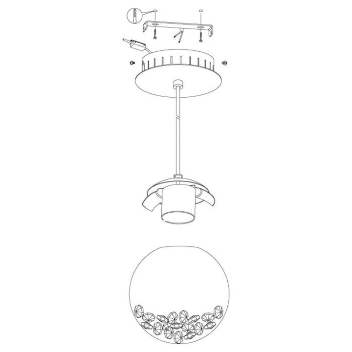 Eglo MONTEFIO 1/2 - 1/17 Light Pendant-Eglo-Ozlighting.com.au
