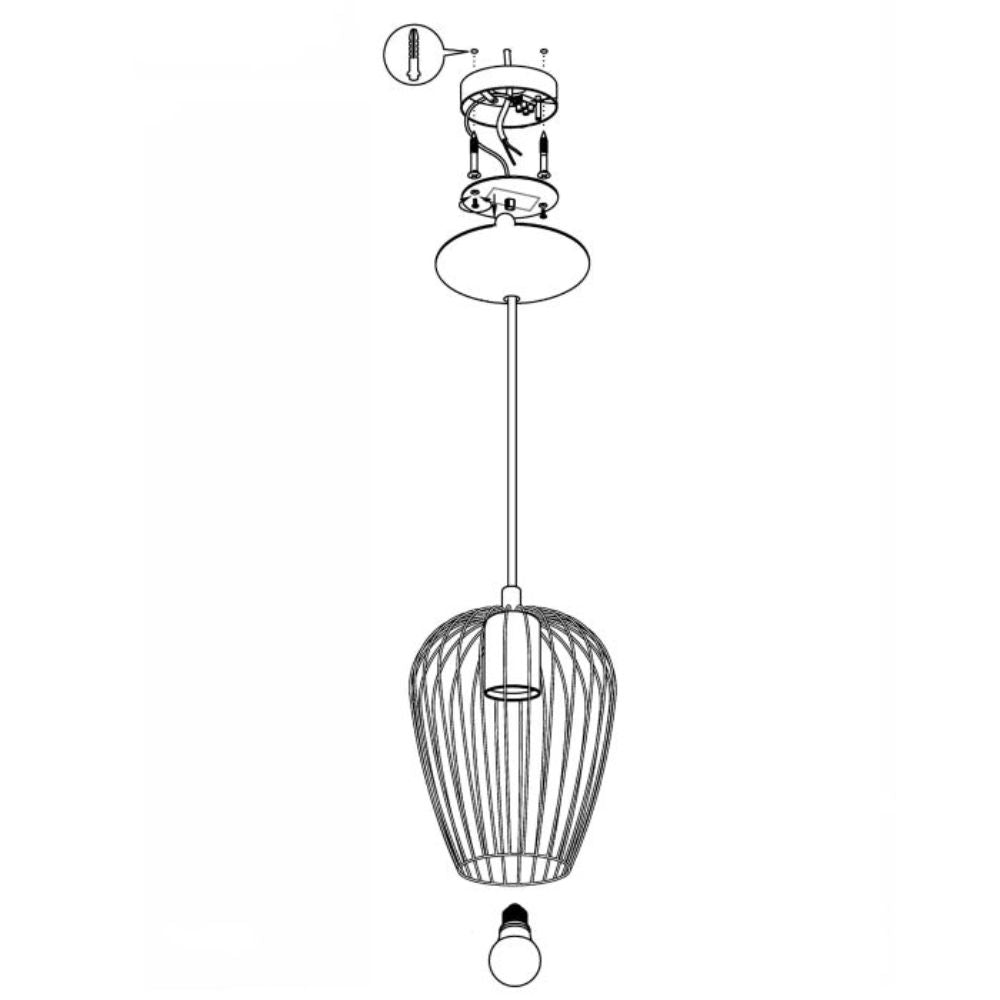 Eglo NEWTOWN Pendant - 1 Light-Eglo-Ozlighting.com.au