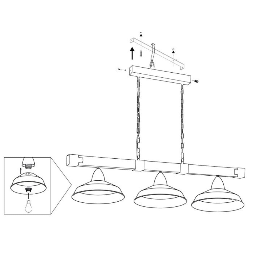 Eglo OLDBURY Pendant - 2/3/5 Light-Eglo-Ozlighting.com.au