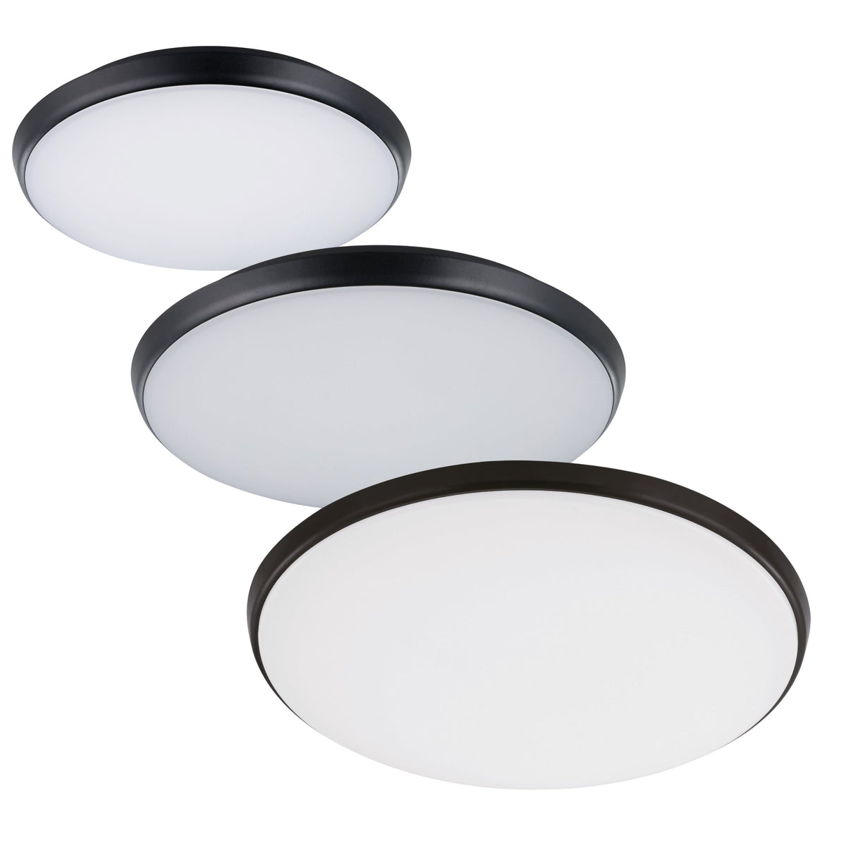 Eglo OLLIE 2 LED Ceiling Light - Oyster, Black-Eglo-Ozlighting.com.au