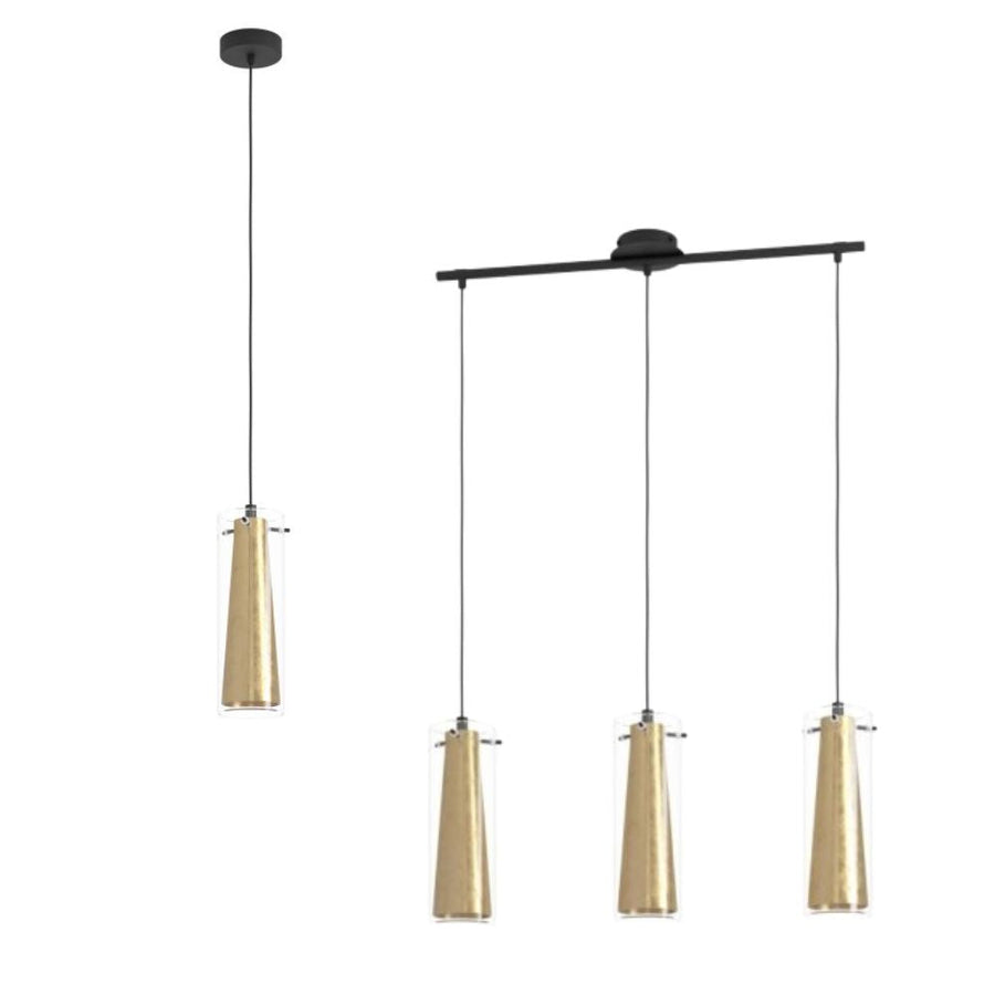 Eglo PINTO GOLD - 1/3 Light Pendant-Eglo-Ozlighting.com.au
