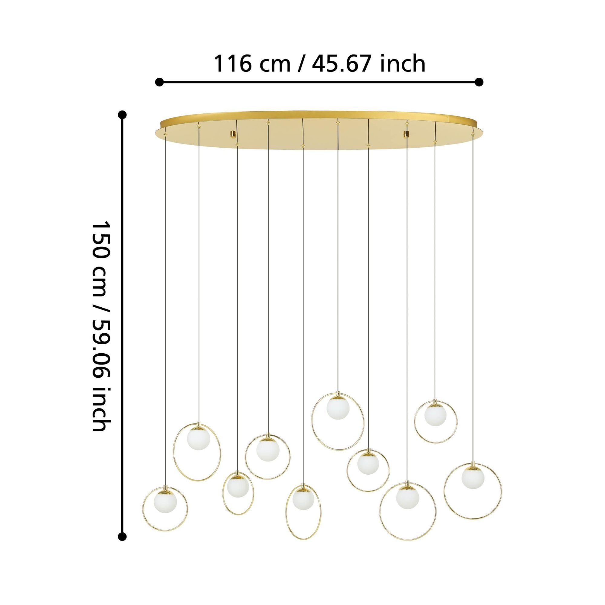 Eglo PORTOCOLOM - 10 Light Oblong Pendant-Eglo-Ozlighting.com.au