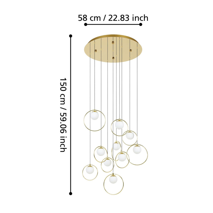 Eglo PORTOCOLOM - 10 Light Round Pendant-Eglo-Ozlighting.com.au