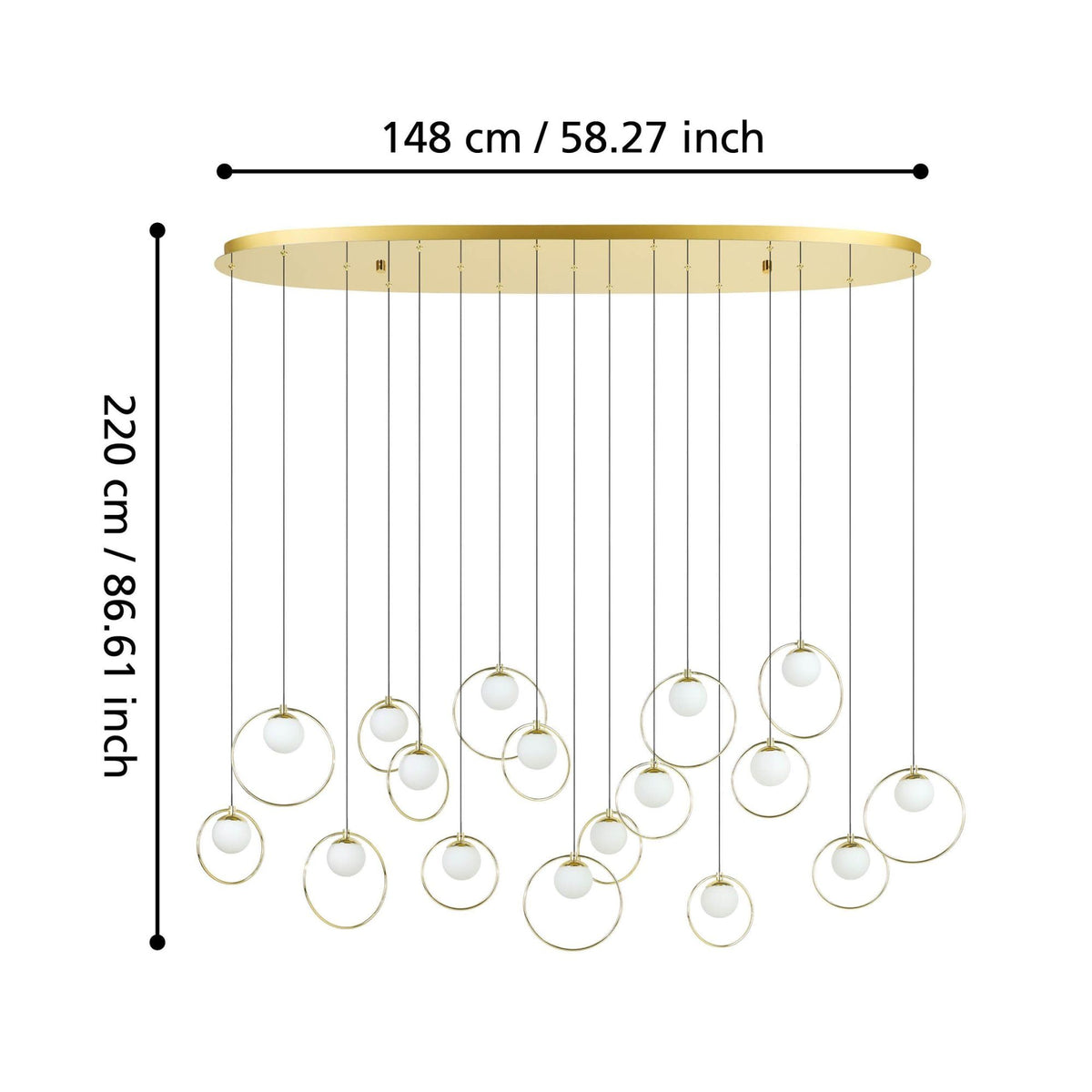 Eglo PORTOCOLOM Pendant - 17 Light Oblong-Eglo-Ozlighting.com.au