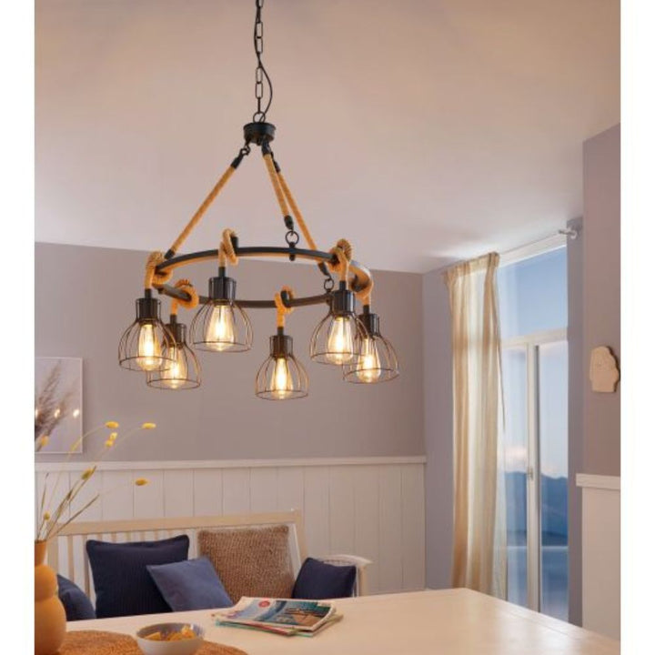 Eglo RAMPSIDE - 1/6 Light Pendant-Eglo-Ozlighting.com.au