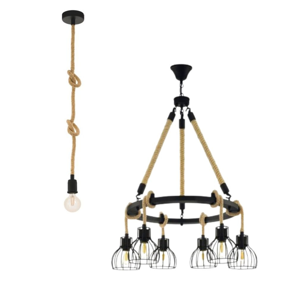 Eglo RAMPSIDE - 1/6 Light Pendant-Eglo-Ozlighting.com.au