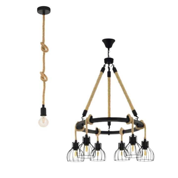 Eglo RAMPSIDE - 1/6 Light Pendant-Eglo-Ozlighting.com.au