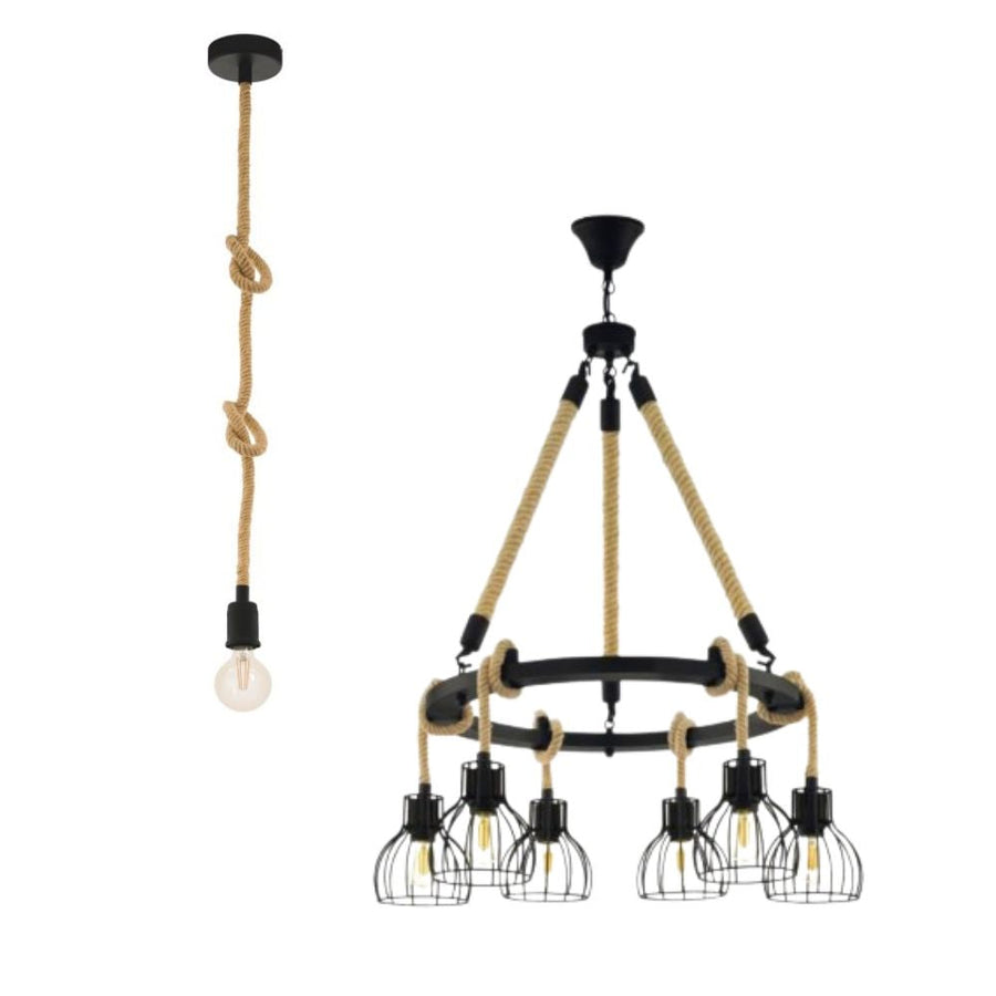 Eglo RAMPSIDE - 1/6 Light Pendant-Eglo-Ozlighting.com.au